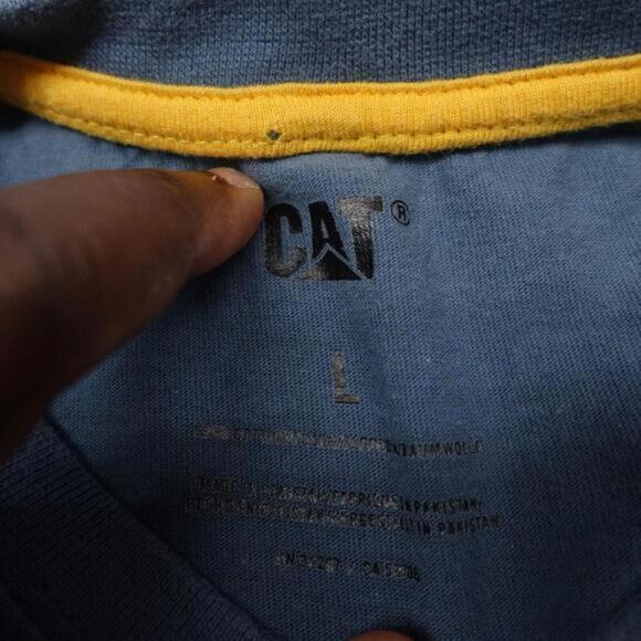 CAT T-Shirt Men's Size Large Gray 100% Cotton Short Sleeve Crew Neck Pullover - Picture 3 of 6